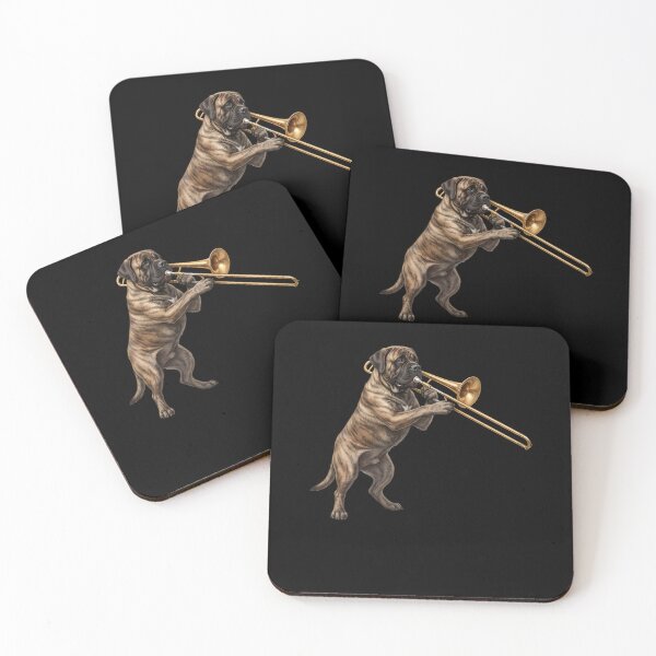 Item preview, Mastiff Playing Trombone Player Trombonist Dog Lover designed and sold by DoodleTortle.