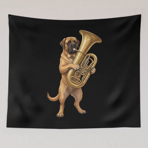 Item preview, Mastiff Playing Tuba Player Tubaist Dog Lover designed and sold by DoodleTortle.