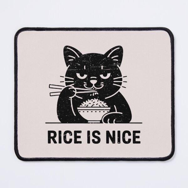 Item preview, Rice Is Nice – Cute Cat Eating Rice with Chopsticks designed and sold by phiawdesign9.