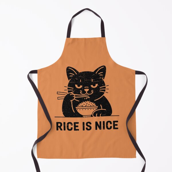 Item preview, Rice Is Nice – Cute Cat Eating Rice with Chopsticks designed and sold by phiawdesign9.