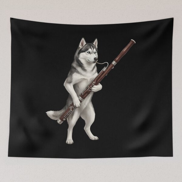 Item preview, Siberian Husky Playing Bassoon Player Bassoonist Dog Lover designed and sold by TerryConnells.