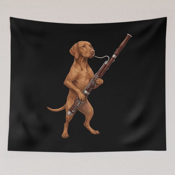 Item preview, Vizsla Playing Bassoon Player Bassoonist Dog Lover designed and sold by TerryConnells.