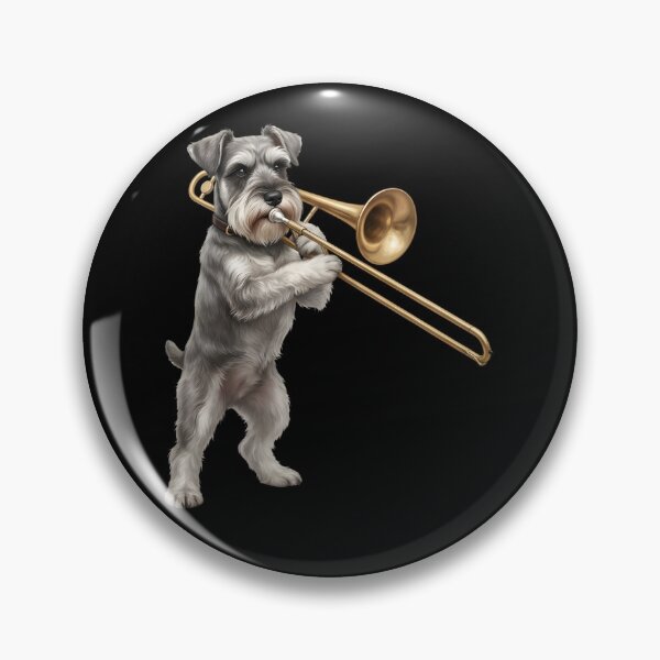Item preview, Miniature Schnauzer Playing Trombone Player Trombonist Dog Lover designed and sold by DoodleTortle.