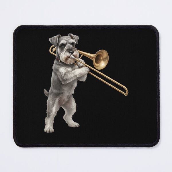 Item preview, Miniature Schnauzer Playing Trombone Player Trombonist Dog Lover designed and sold by DoodleTortle.