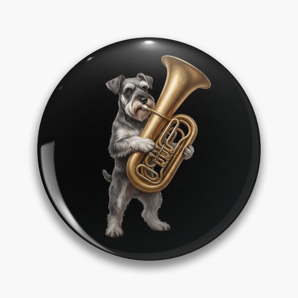 Item preview, Miniature Schnauzer Playing Tuba Player Tubaist Dog Lover designed and sold by DoodleTortle.