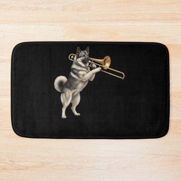 Item preview, Norwegian Elkhound Playing Trombone Player Trombonist Dog Lover designed and sold by DoodleTortle.