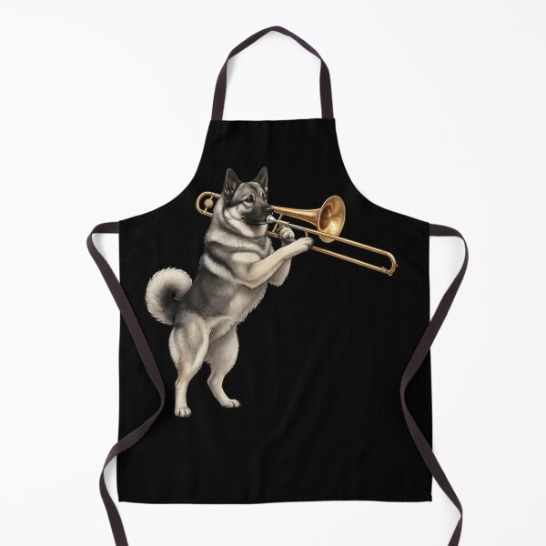Item preview, Norwegian Elkhound Playing Trombone Player Trombonist Dog Lover designed and sold by DoodleTortle.