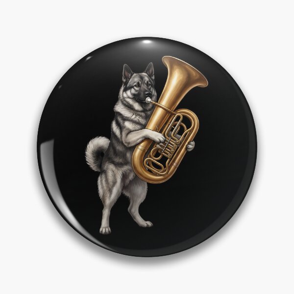 Item preview, Norwegian Elkhound Playing Tuba Player Tubaist Dog Lover designed and sold by DoodleTortle.