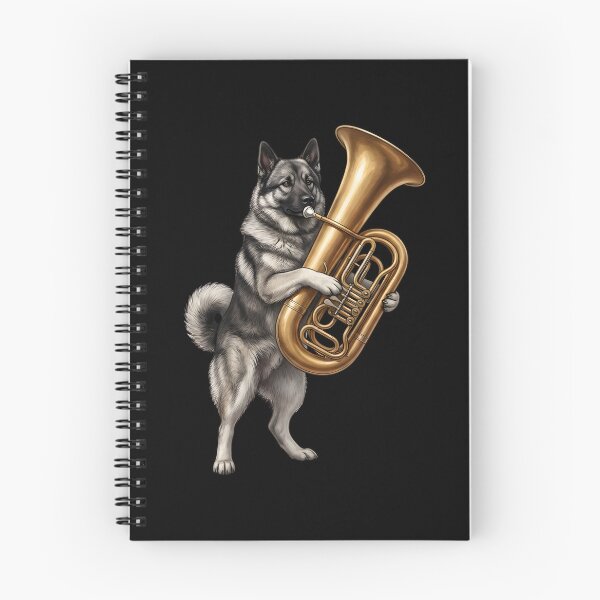 Item preview, Norwegian Elkhound Playing Tuba Player Tubaist Dog Lover designed and sold by DoodleTortle.