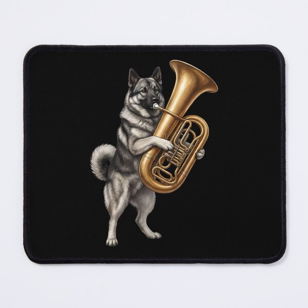 Item preview, Norwegian Elkhound Playing Tuba Player Tubaist Dog Lover designed and sold by DoodleTortle.