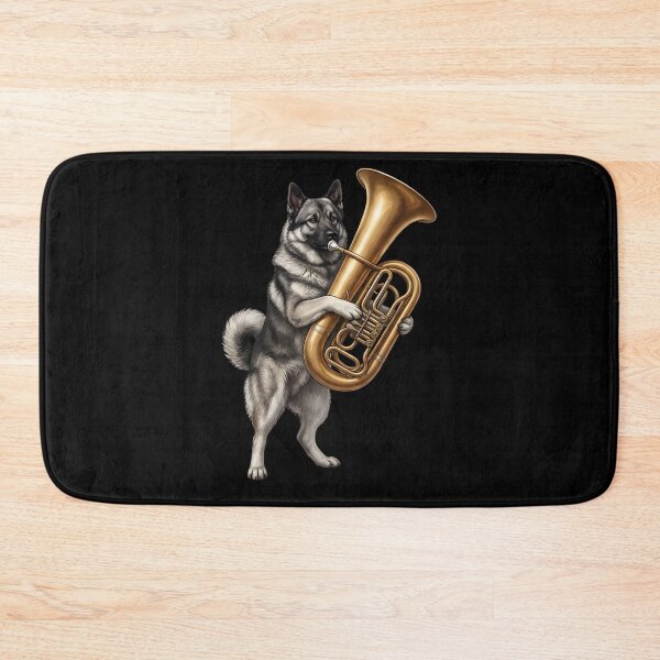 Item preview, Norwegian Elkhound Playing Tuba Player Tubaist Dog Lover designed and sold by DoodleTortle.