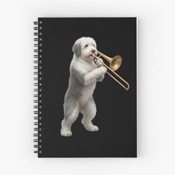 Item preview, Old English Sheepdog Playing Trombone Player Trombonist Dog Lover designed and sold by DoodleTortle.