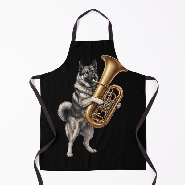 Item preview, Norwegian Elkhound Playing Tuba Player Tubaist Dog Lover designed and sold by DoodleTortle.
