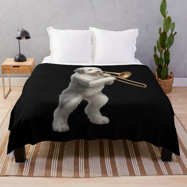 Item preview, Old English Sheepdog Playing Trombone Player Trombonist Dog Lover designed and sold by DoodleTortle.