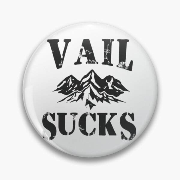 Item preview, Vail Sucks Retro Mountain Badge – Ski Humor Graphic design designed and sold by MystiColo.
