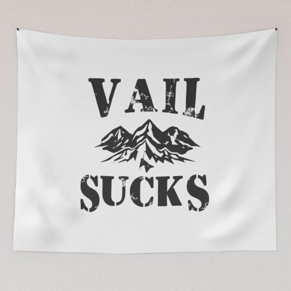 Item preview, Vail Sucks Retro Mountain Badge – Ski Humor Graphic design designed and sold by MystiColo.