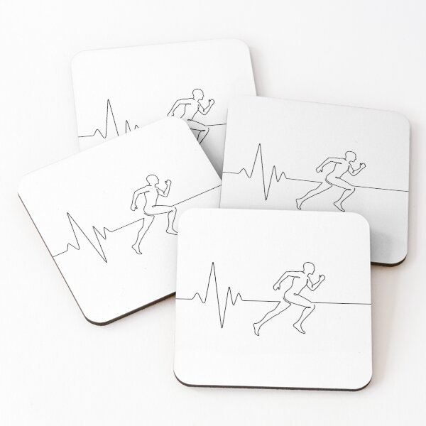 Item preview, Running Heartbeat Line Art – Dynamic Marathon & Runner Tattoo Design designed and sold by Fuechse.