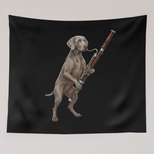 Item preview, Weimaraner Playing Bassoon Player Bassoonist Dog Lover designed and sold by TerryConnells.