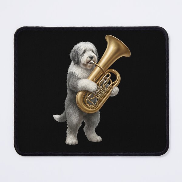 Item preview, Old English Sheepdog Playing Tuba Player Tubaist Dog Lover designed and sold by DoodleTortle.