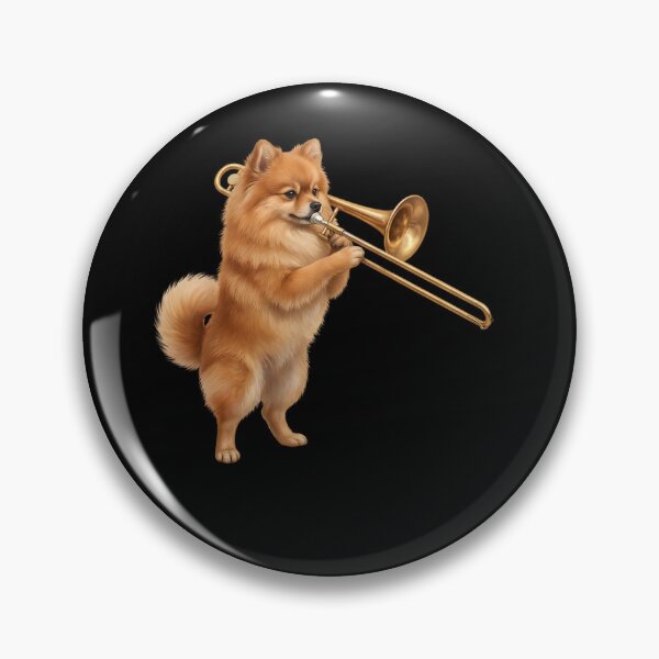 Item preview, Pomeranian Playing Trombone Player Trombonist Dog Lover designed and sold by DoodleTortle.