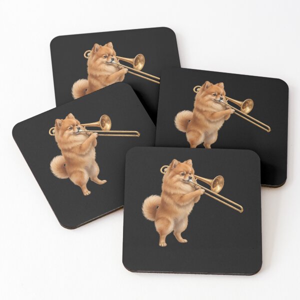 Item preview, Pomeranian Playing Trombone Player Trombonist Dog Lover designed and sold by DoodleTortle.