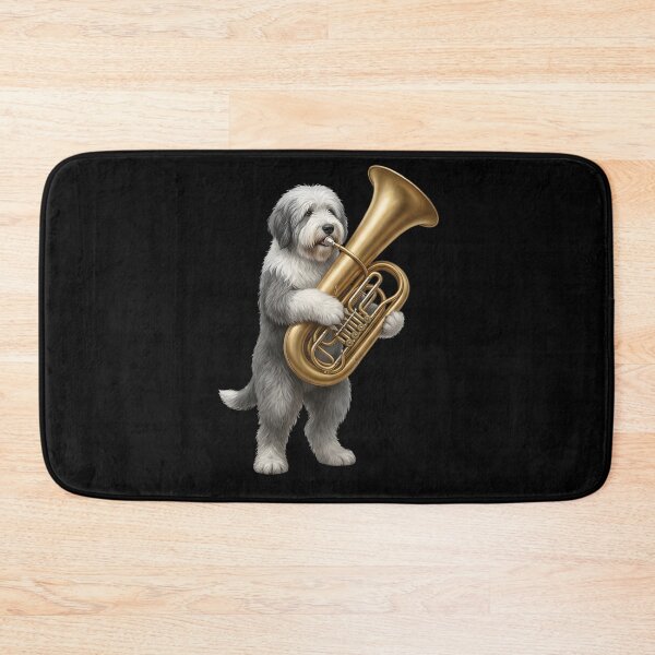 Item preview, Old English Sheepdog Playing Tuba Player Tubaist Dog Lover designed and sold by DoodleTortle.