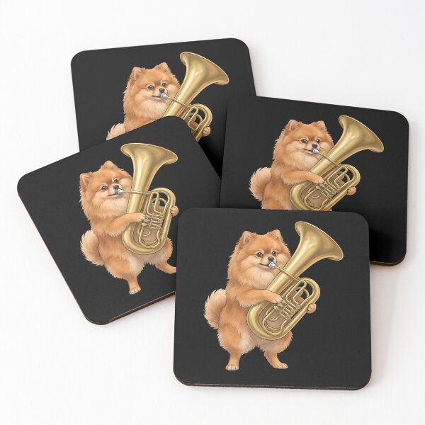 Item preview, Pomeranian Playing Tuba Player Tubaist Dog Lover designed and sold by DoodleTortle.