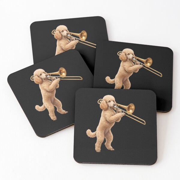 Item preview, Poodle Playing Trombone Player Trombonist Dog Lover designed and sold by DoodleTortle.