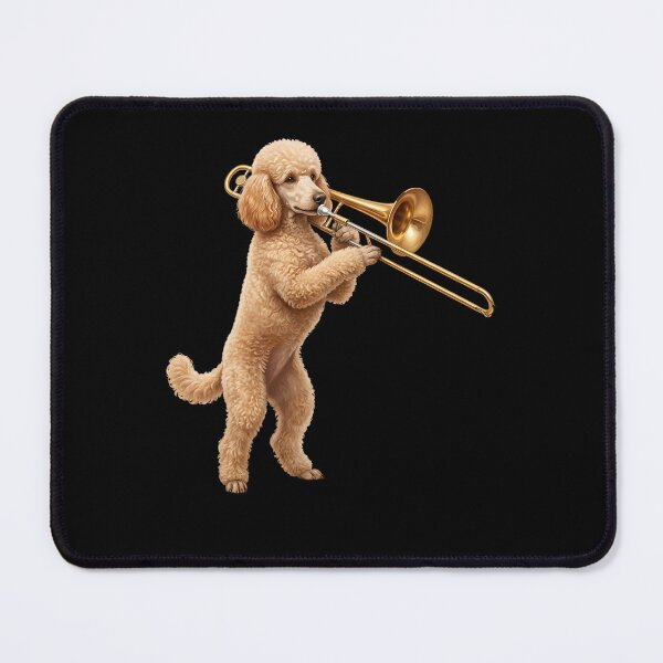 Item preview, Poodle Playing Trombone Player Trombonist Dog Lover designed and sold by DoodleTortle.