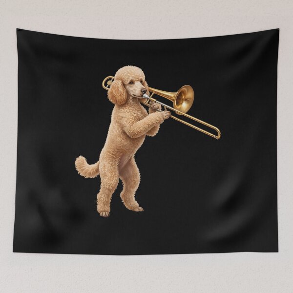 Item preview, Poodle Playing Trombone Player Trombonist Dog Lover designed and sold by DoodleTortle.