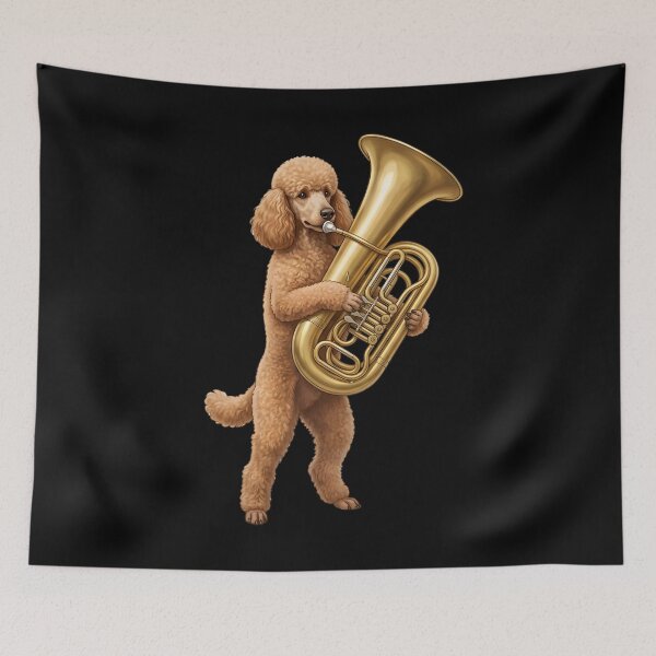 Item preview, Poodle Playing Tuba Player Tubaist Dog Lover designed and sold by DoodleTortle.