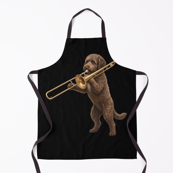 Item preview, Portuguese Water Dog Playing Trombone Player Trombonist Dog Lover designed and sold by DoodleTortle.
