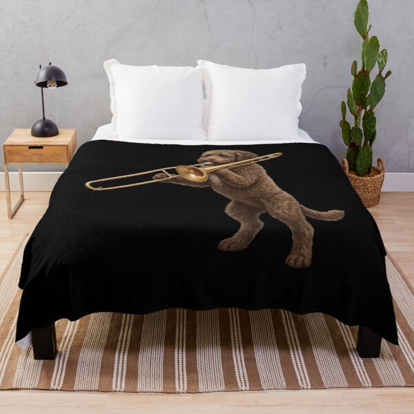 Item preview, Portuguese Water Dog Playing Trombone Player Trombonist Dog Lover designed and sold by DoodleTortle.