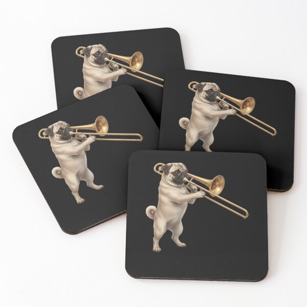 Item preview, Pug Playing Trombone Player Trombonist Dog Lover designed and sold by DoodleTortle.