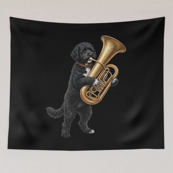 Item preview, Portuguese Water Dog Playing Tuba Player Tubaist Dog Lover designed and sold by DoodleTortle.