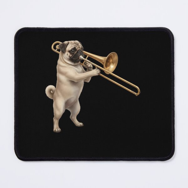 Item preview, Pug Playing Trombone Player Trombonist Dog Lover designed and sold by DoodleTortle.