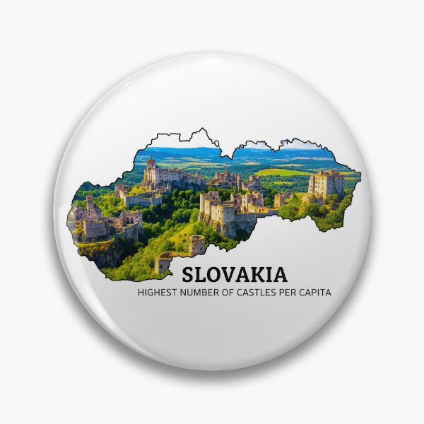 Item preview, Slovakia Map Land of Castles and Medieval Fortress Heritage Art designed and sold by AbulailArt.