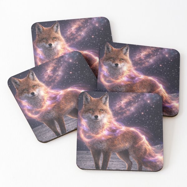 Item preview, Galactic Cosmic Fox – Space Fox Art with Golden Fox Eyes designed and sold by ImaginingNebulae.