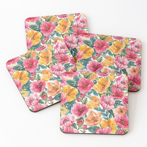 Item preview, Floral Colourful Pink Orange Yellow designed and sold by MoonMonkeyNbear.