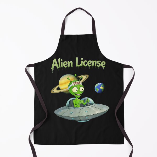 Item preview, Funny Alien License UFO Cartoon designed and sold by madebysiwa.