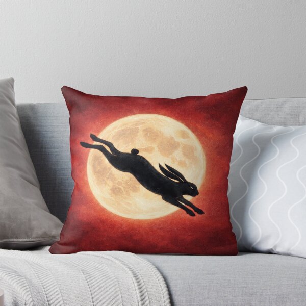 Item preview, Hare Jumping Across Full Moon – Moonlit Hare Silhouette Night Sky Art designed and sold by chihuahuashower.