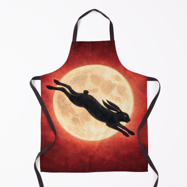 Item preview, Hare Jumping Across Full Moon – Moonlit Hare Silhouette Night Sky Art designed and sold by chihuahuashower.