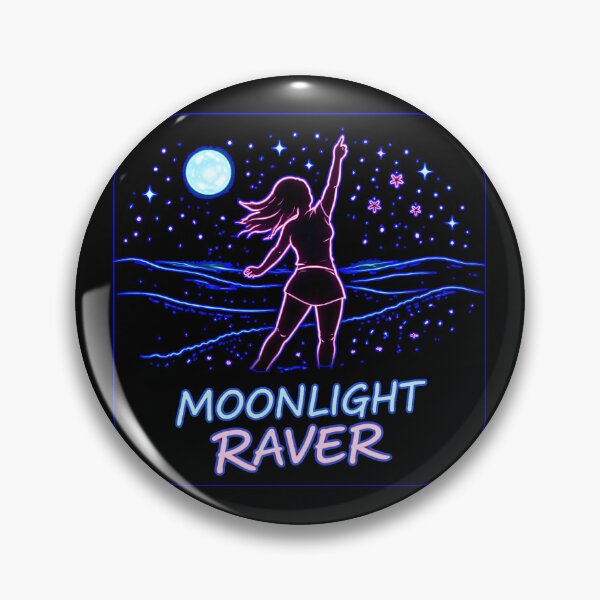 Item preview, Moonlight Raver – Neon Dancing Silhouette Under The Moon designed and sold by leyfinder.