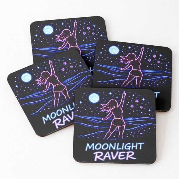 Artikelvorschau, Moonlight Raver – Neon-Tanzende Silhouette unter dem Mond entworfen und verkauft von leyfinder.