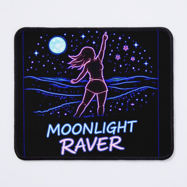 Item preview, Moonlight Raver – Neon Dancing Silhouette Under The Moon designed and sold by leyfinder.
