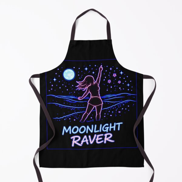 Item preview, Moonlight Raver – Neon Dancing Silhouette Under The Moon designed and sold by leyfinder.