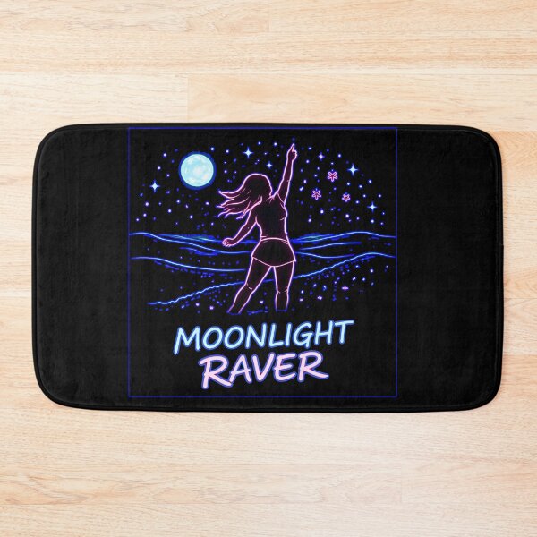 Item preview, Moonlight Raver – Neon Dancing Silhouette Under The Moon designed and sold by leyfinder.
