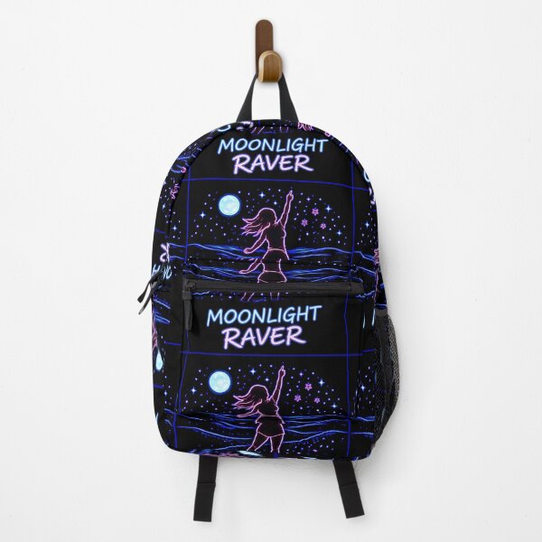 Item preview, Moonlight Raver – Neon Dancing Silhouette Under The Moon designed and sold by leyfinder.