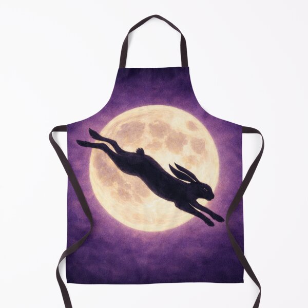 Item preview, Witch Hare Leaping Across Full Moon – Purple Moonlit Hare Silhouette Night Sky Art designed and sold by chihuahuashower.