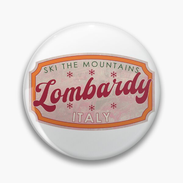 Item preview, Lombardy, Italy, Ski, textured skiing badge designed and sold by Wanderful-roads.